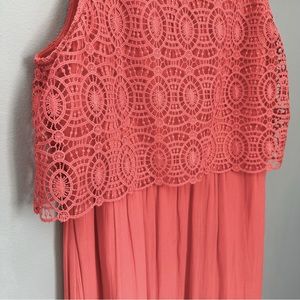 LOFT Pink Easter Dress with Lace Overlay